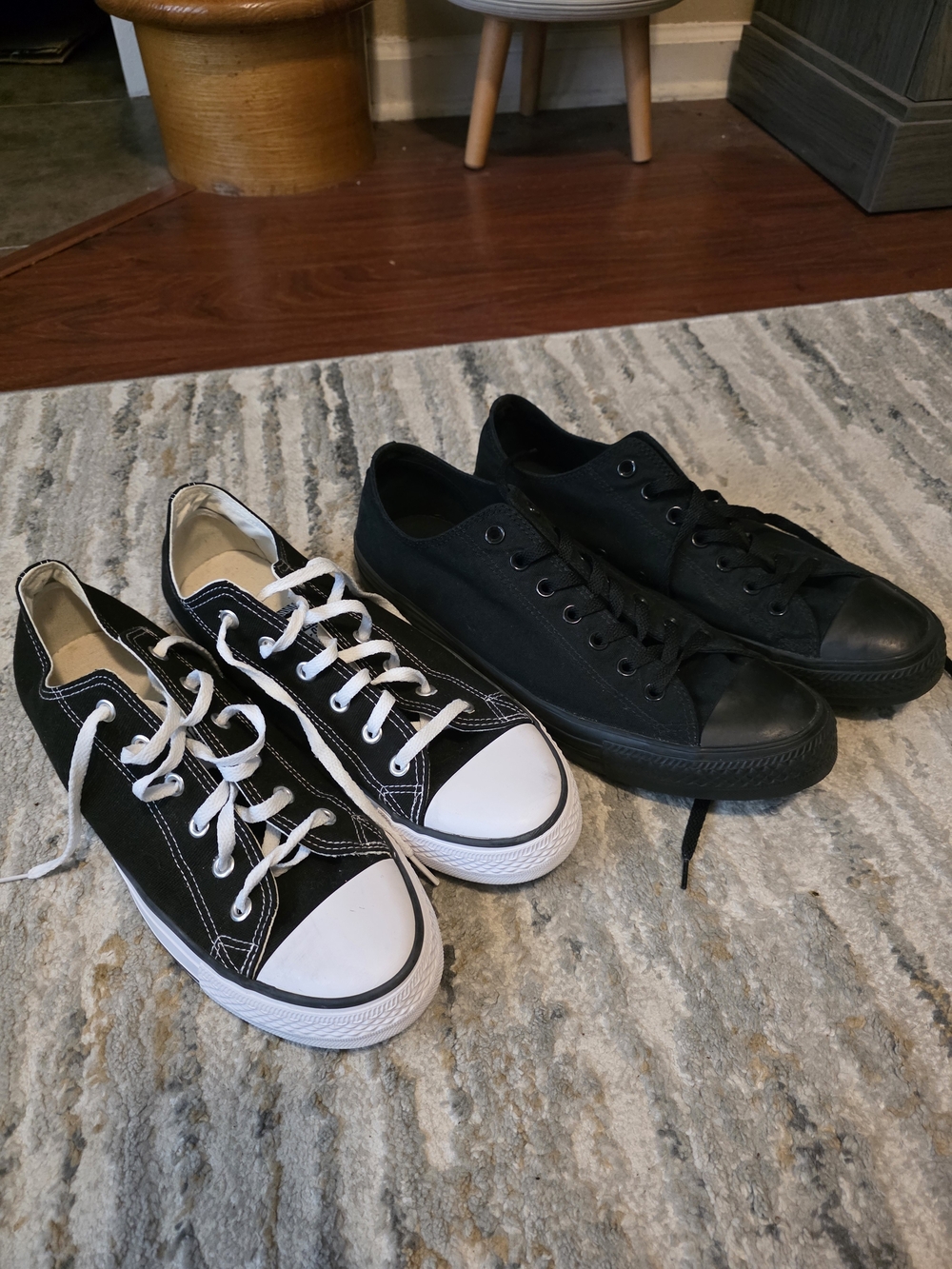 Two Pairs Of CONVERSE Classic Low-Top Canvas Sneakers - Black And Black/White